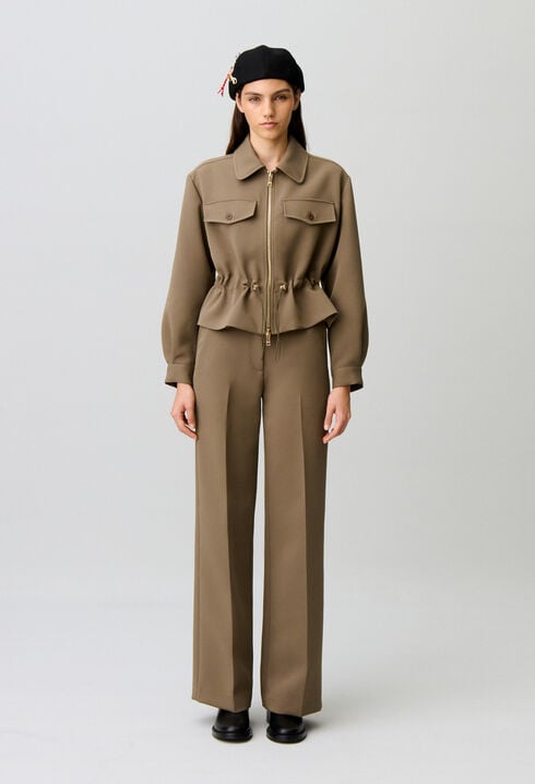 Veste &agrave; basque fleur dor&eacute;s
