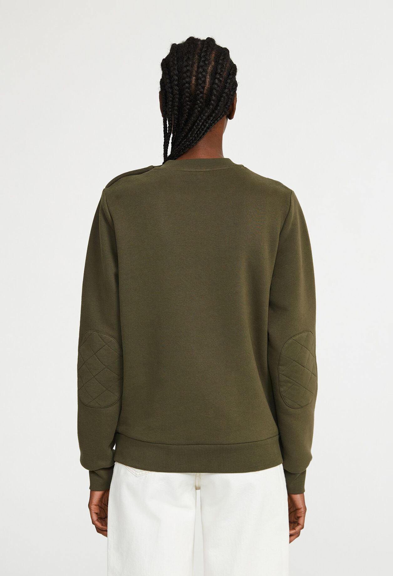 Sweatshirt kaki à manches longues