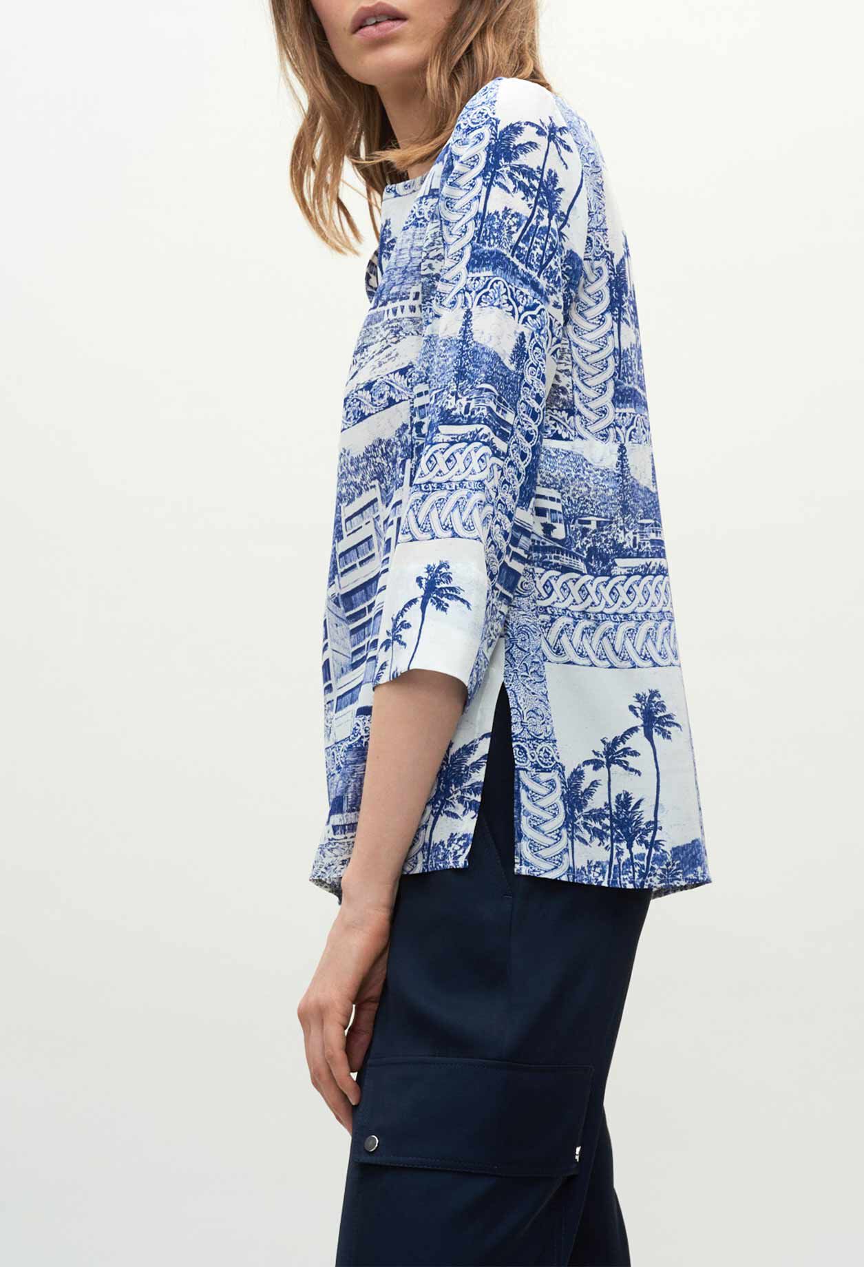 Blouse imprimée en soie