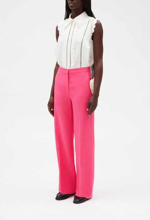 Pantalon large rose