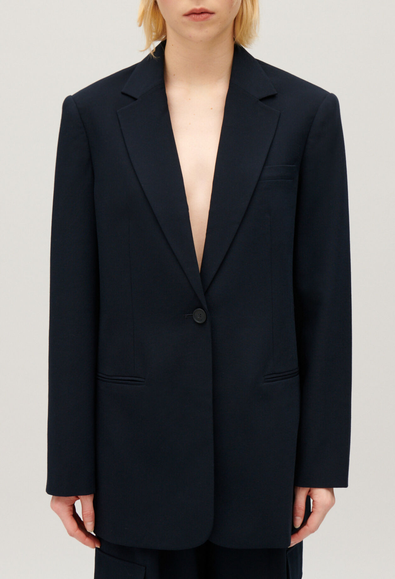 Veste tailleur oversize marine