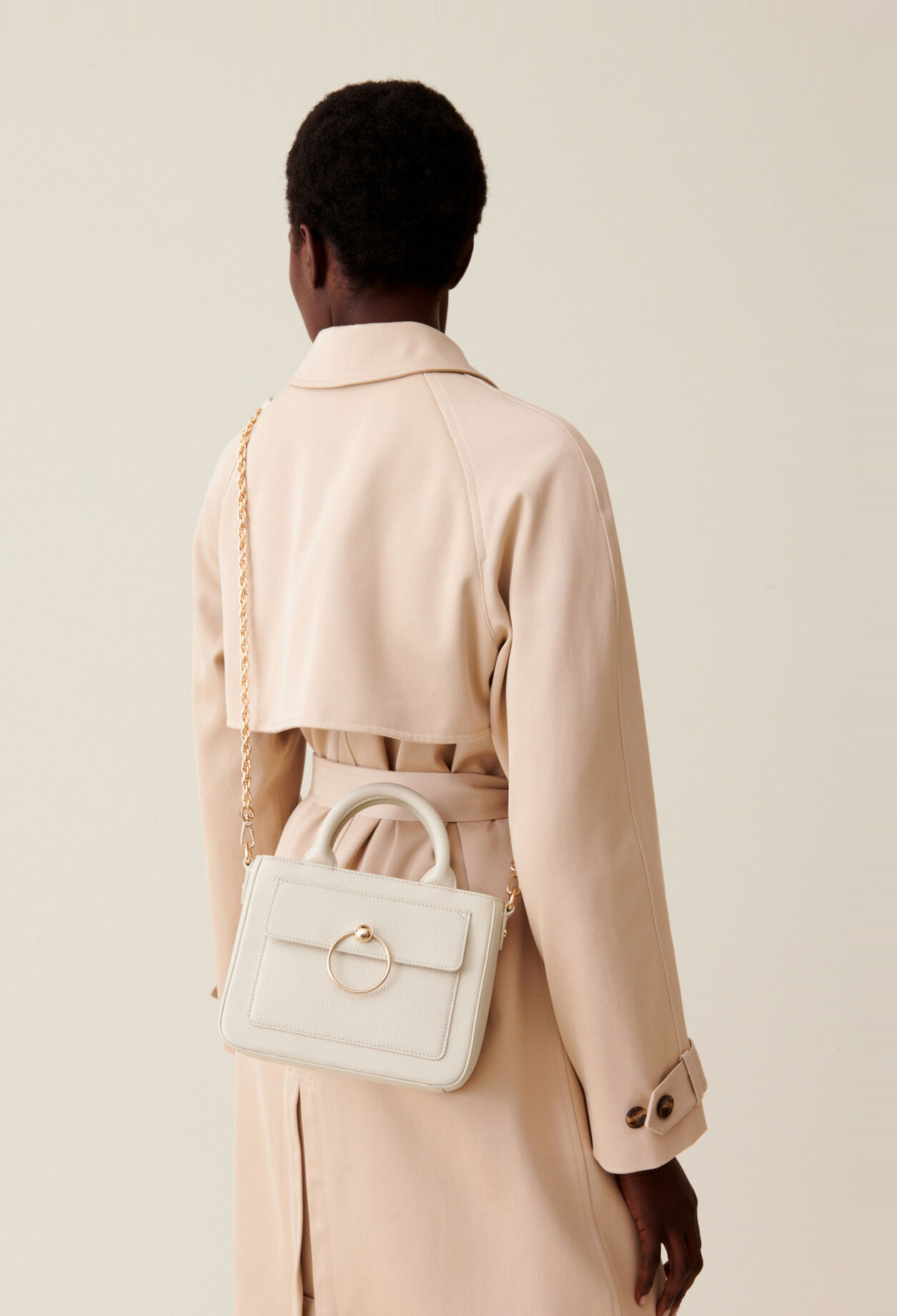 Sac Anouck cuir grain&eacute; cha&icirc;ne
