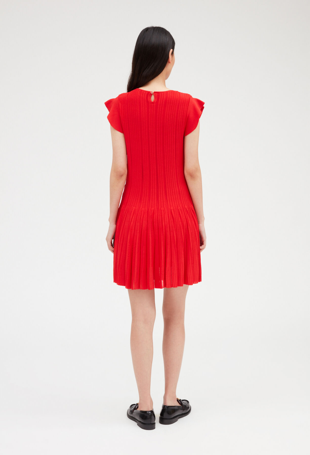 Robe courte maille rouge