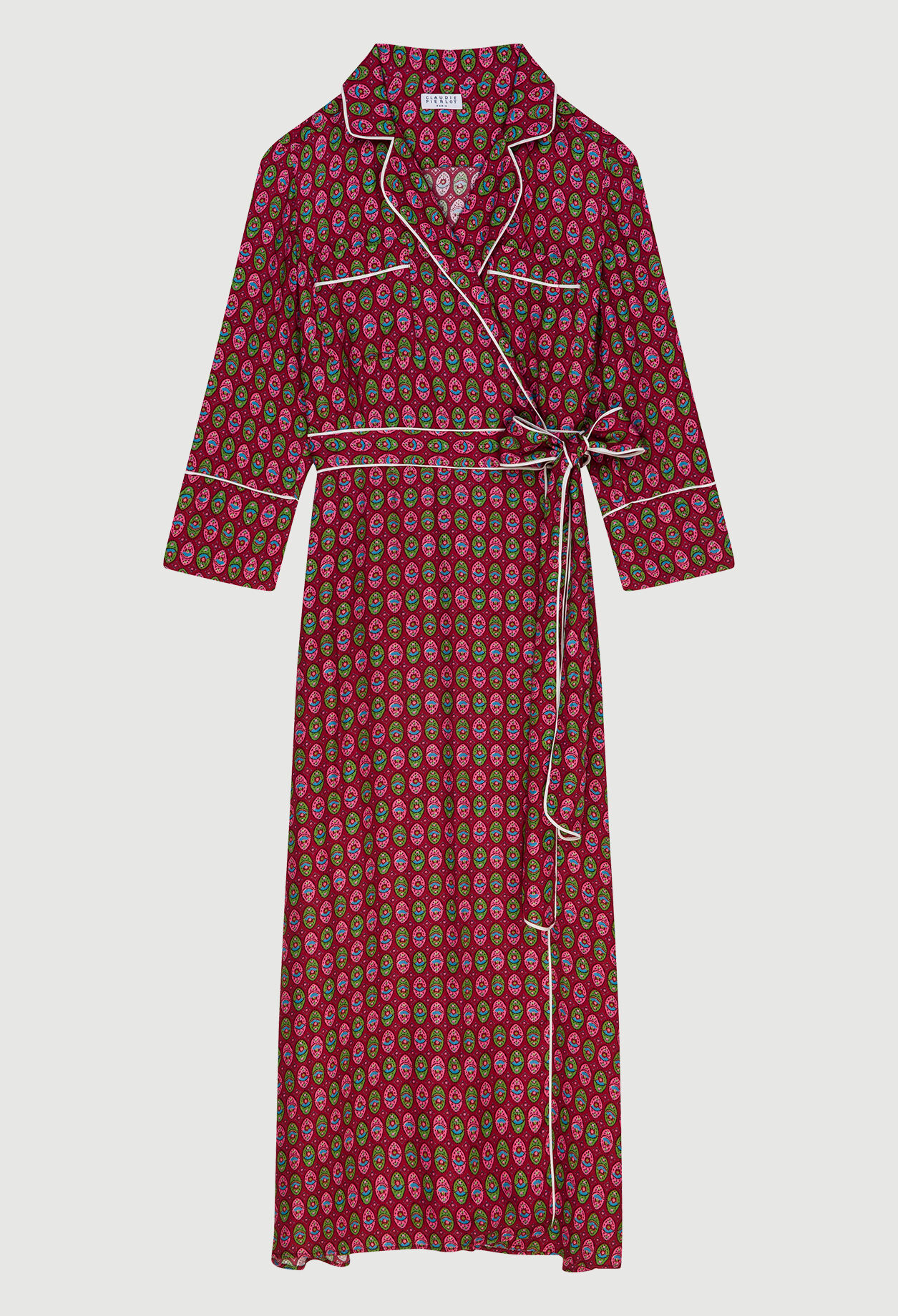 Robe longue croisée imprimée