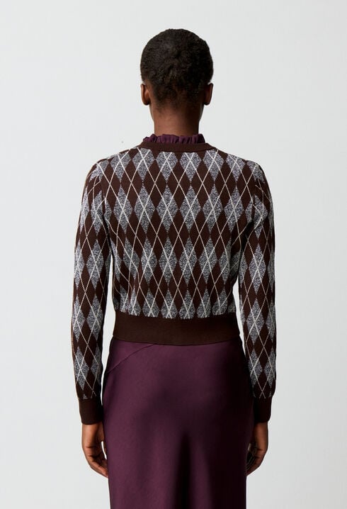 Cardigan maille motif Argyle