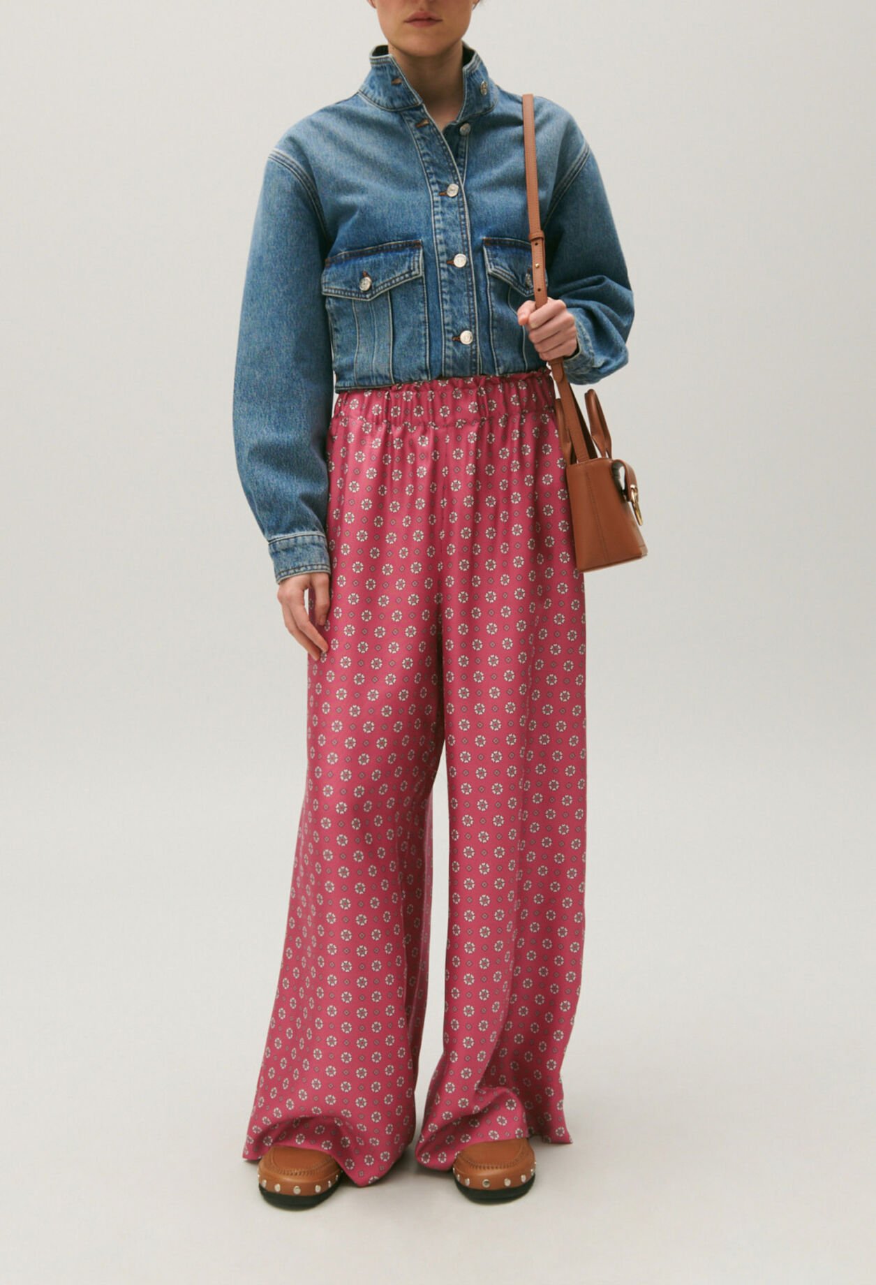 Pantalon satiné imprimé