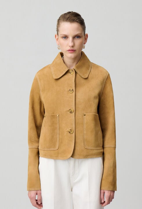 Veste en cuir suède