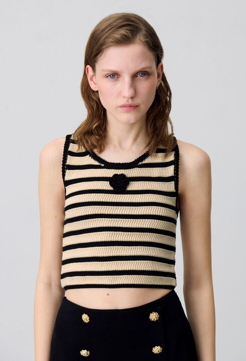 Top rayé crochet