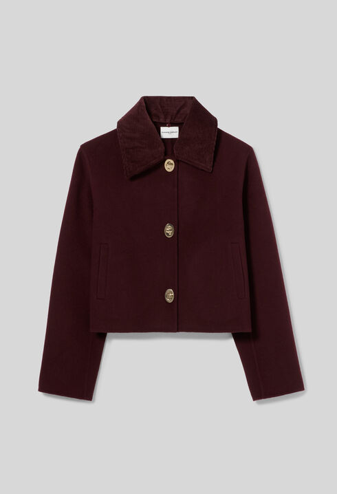 Veste bo&icirc;te velours c&ocirc;tel&eacute;