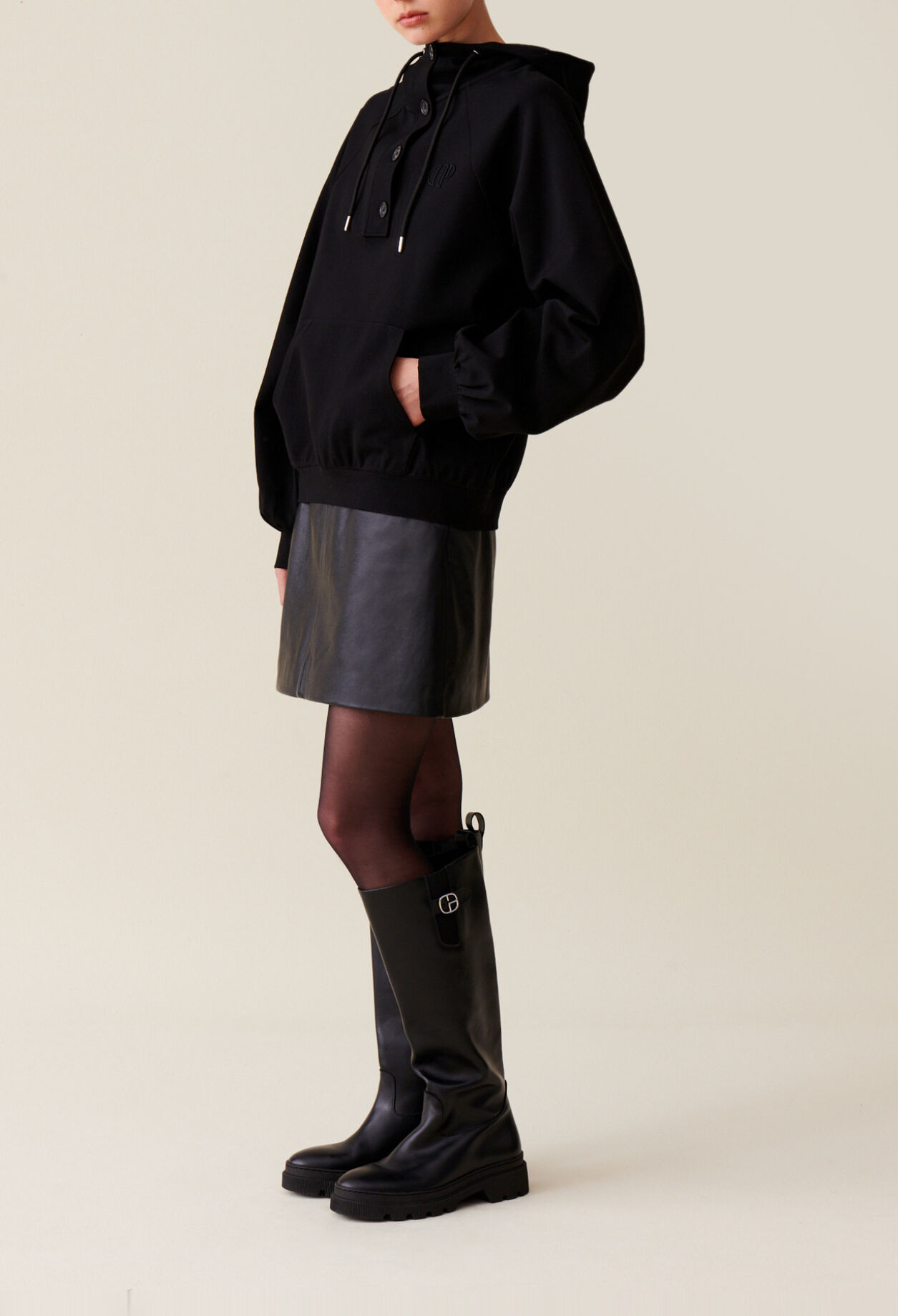 Sweatshirt capuche oversize noir