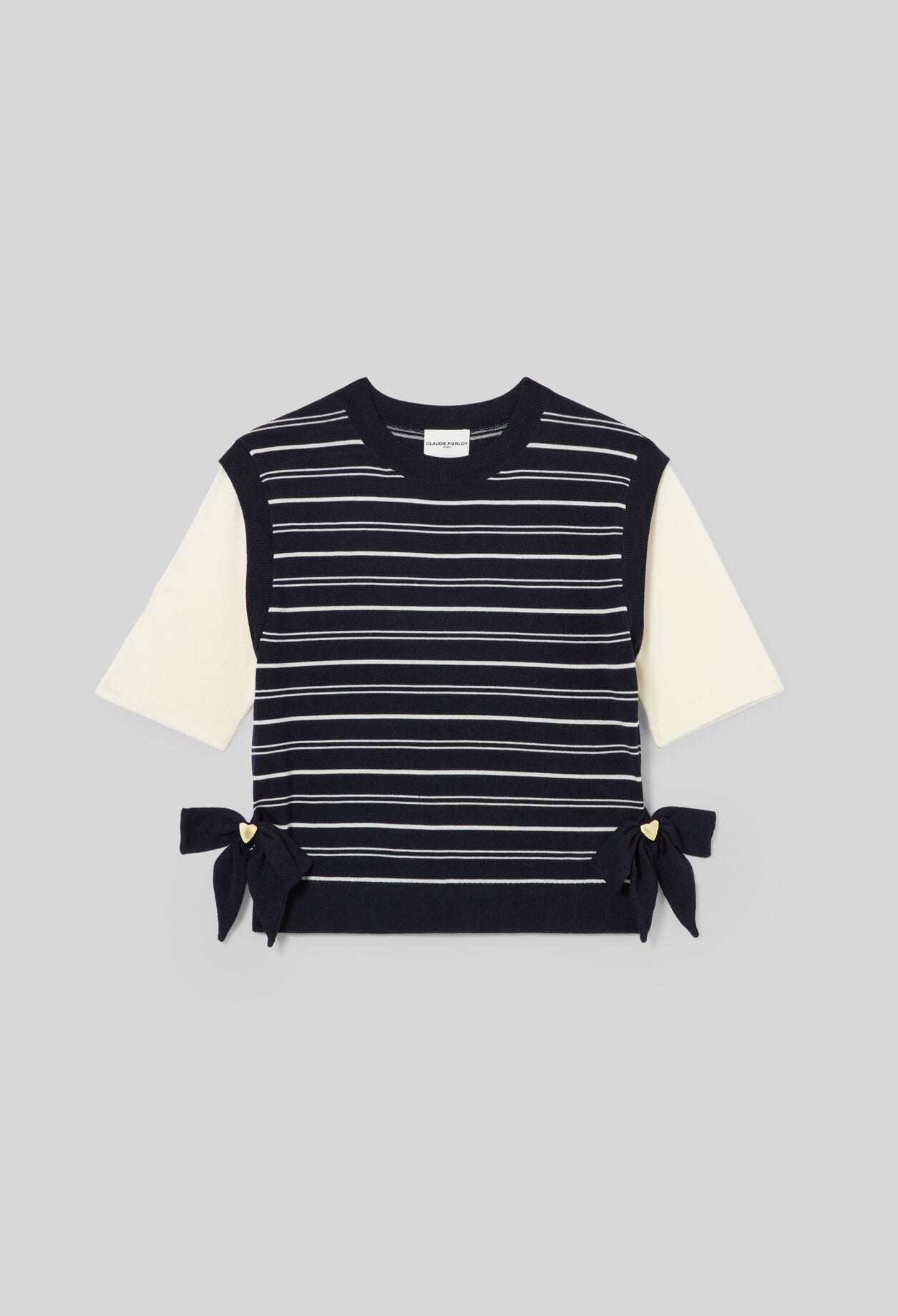 Pull maille ray&eacute; c&oelig;ur