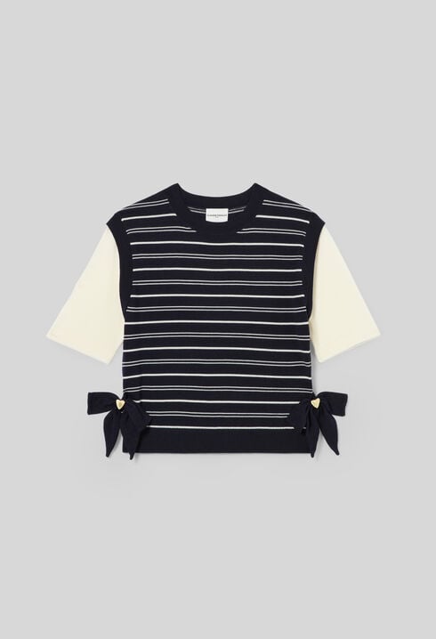 Pull maille ray&eacute; c&oelig;ur