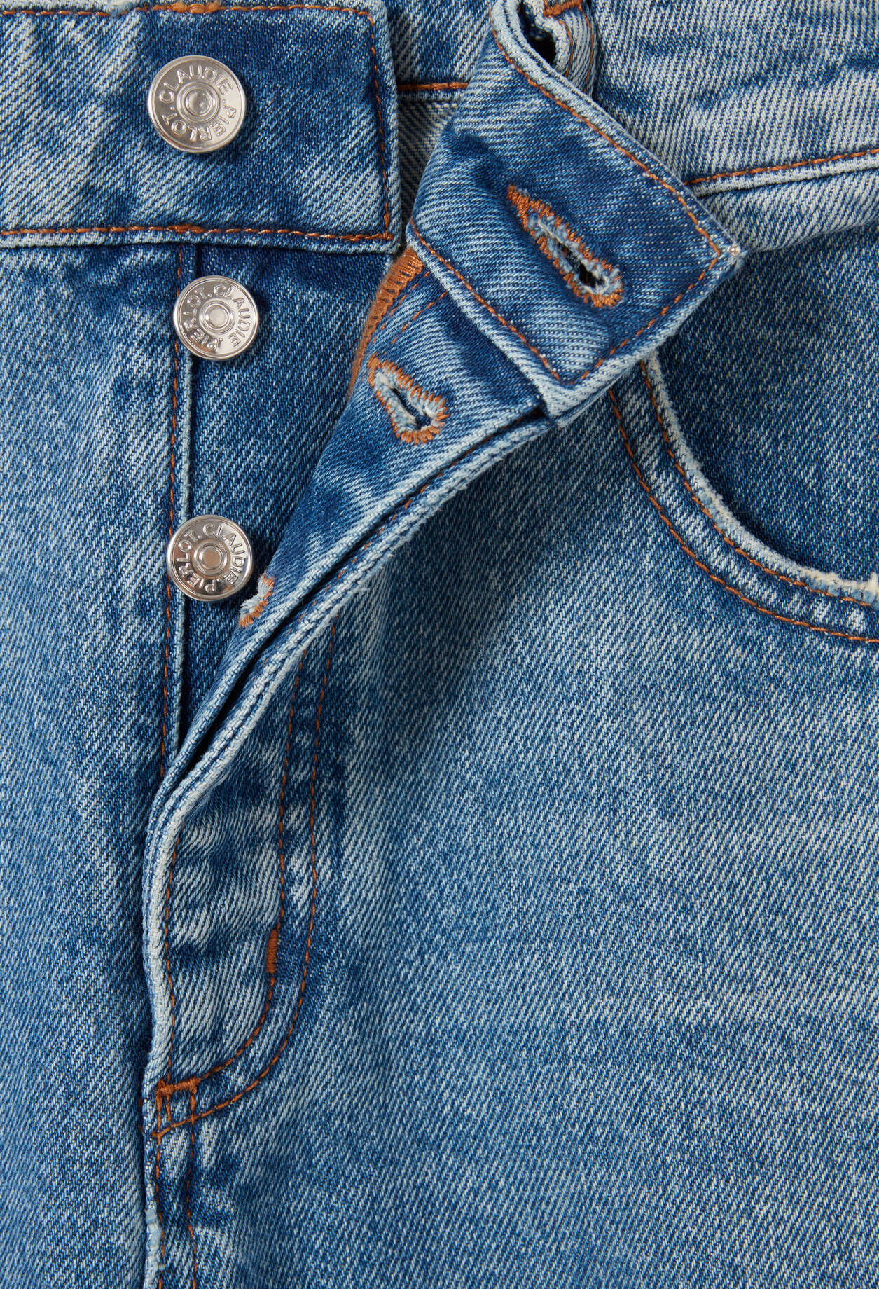 Jean denim droit large délavé