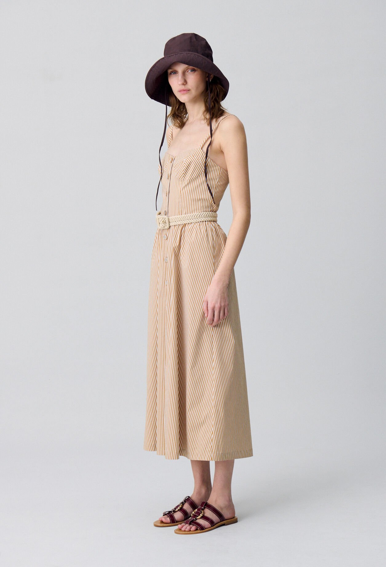 Robe longue rayée