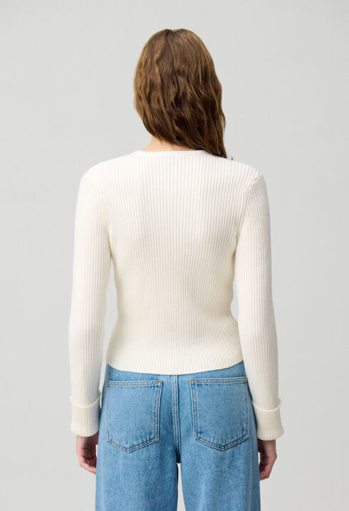 Cardigan laine mélangée boutonné