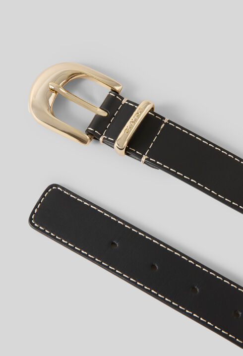 Ceinture cuir &oelig;illets charms