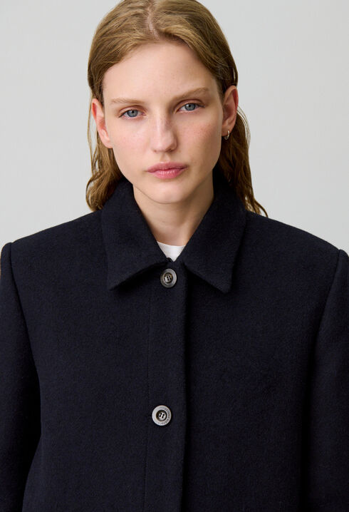 Manteau long laine léopard