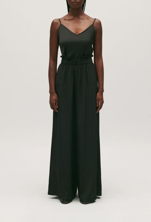 Pantalon fluide strassé noir