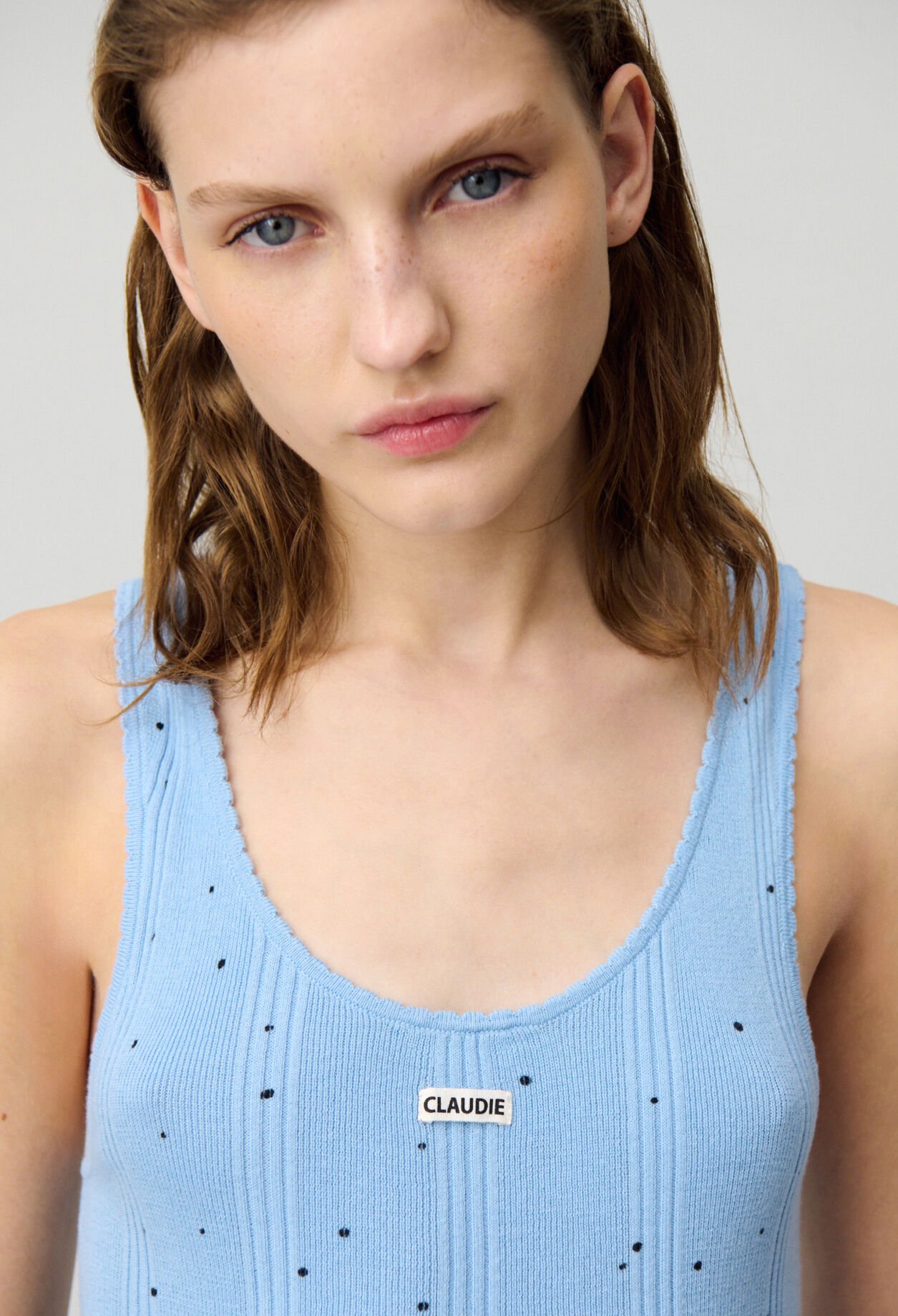 Débardeur maille fine pois