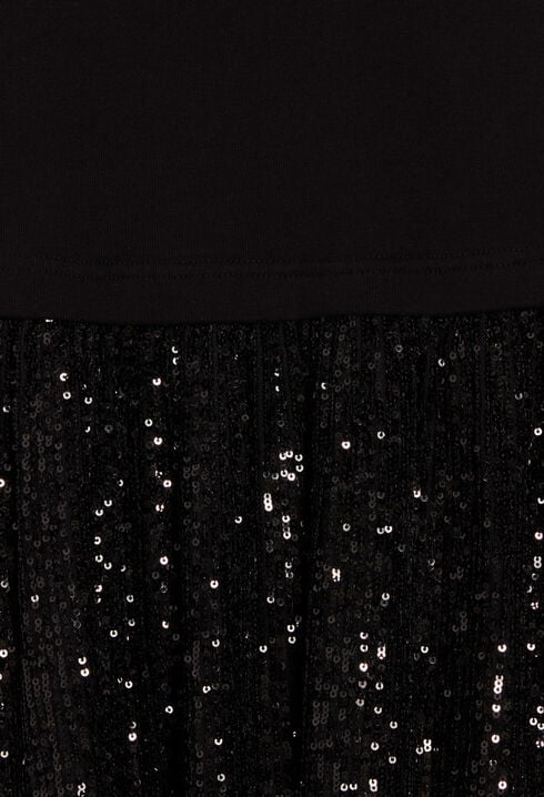 Robe Teli bimatière sequins noire