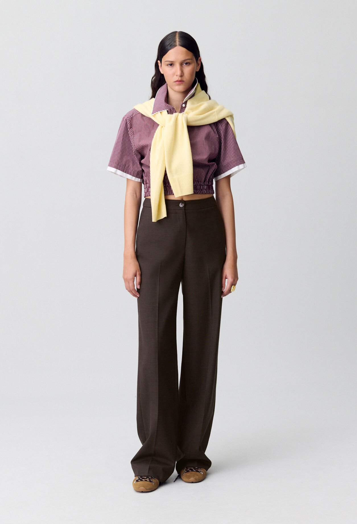 Pantalon droit laine