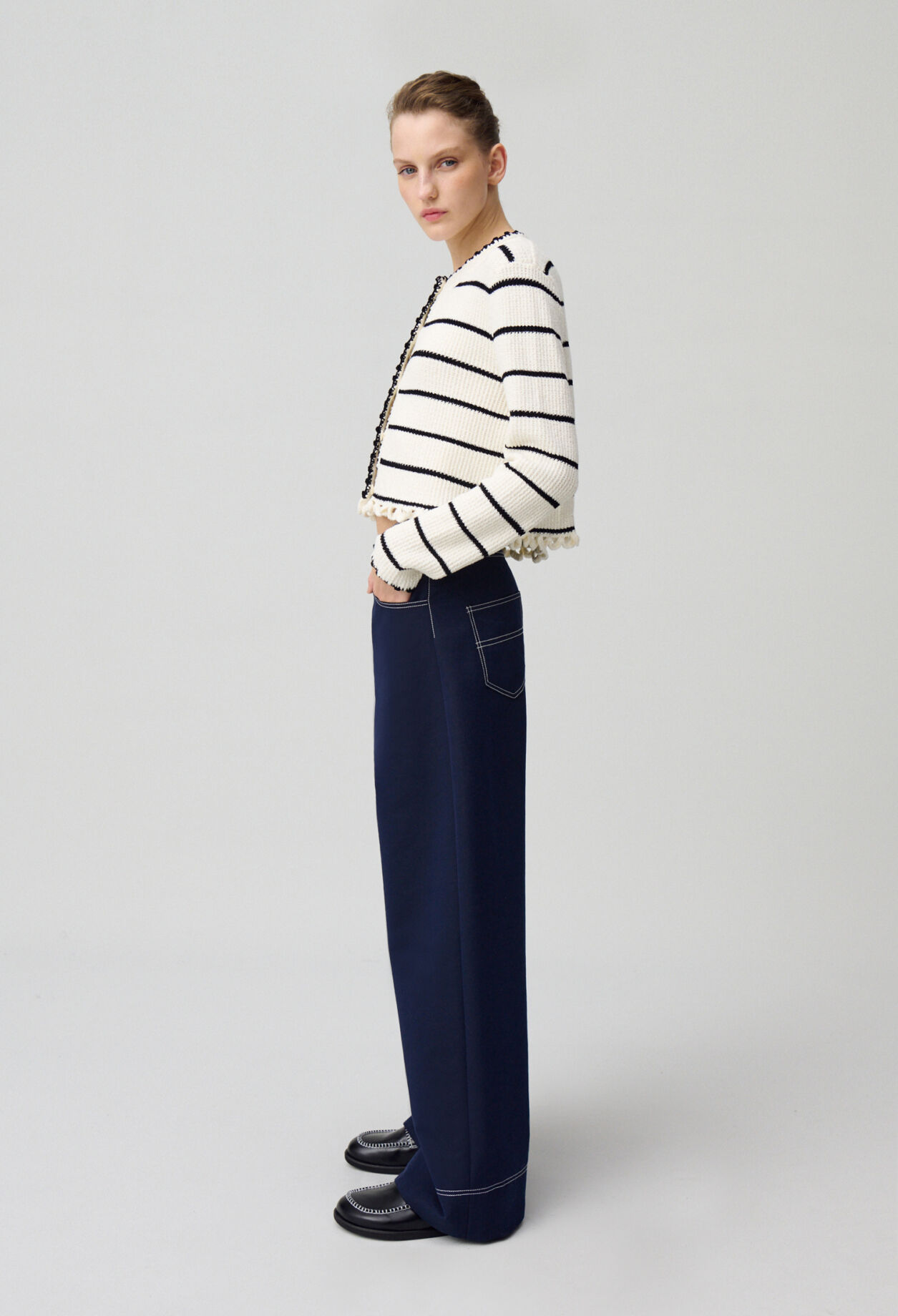 Pantalon large à ourlets