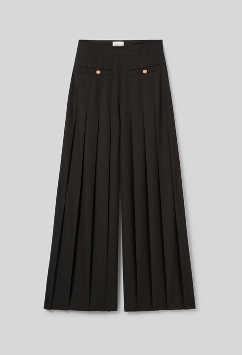 Pantalon large à plis