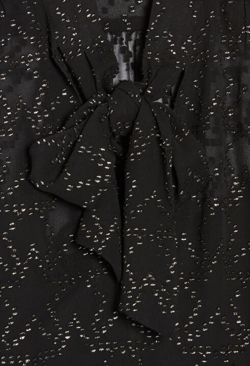 Chemise à col lavallière motifs étoiles