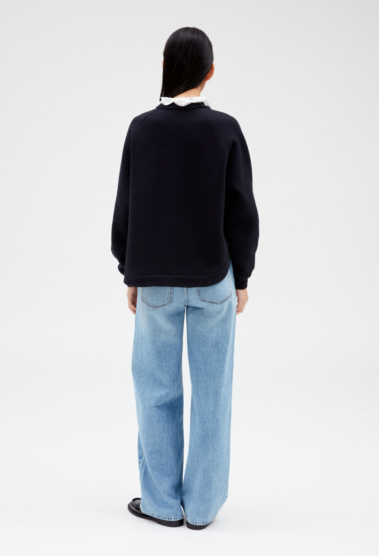 Sweatshirt col amovible marine