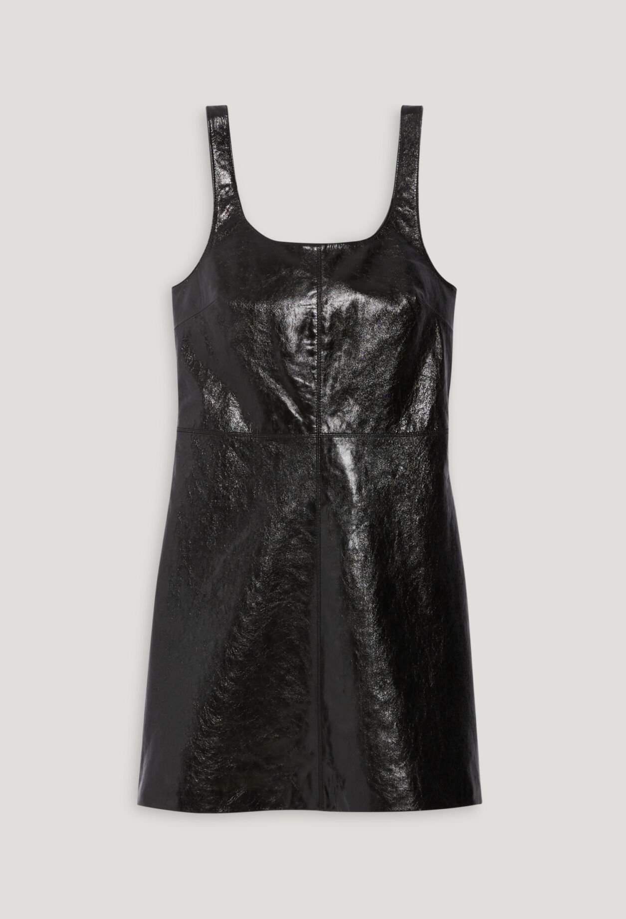 Robe courte chasuble cuir noir