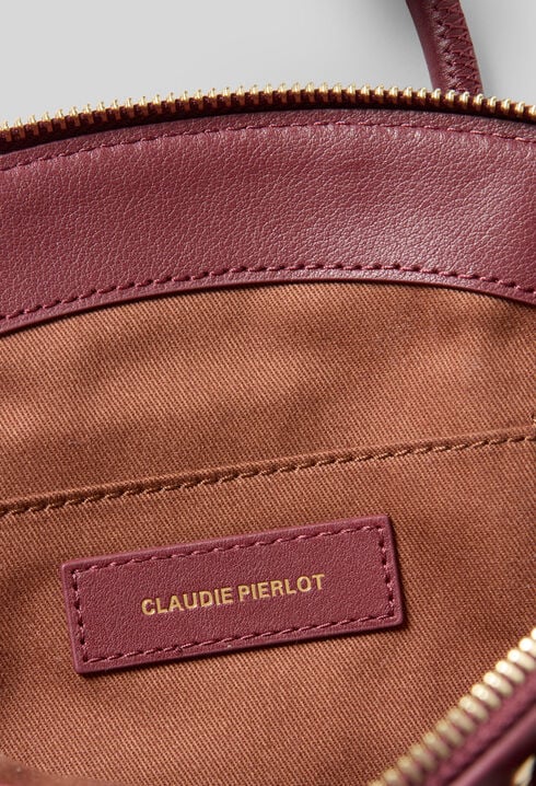 Sac cuir lisse anneaux dor&eacute;s