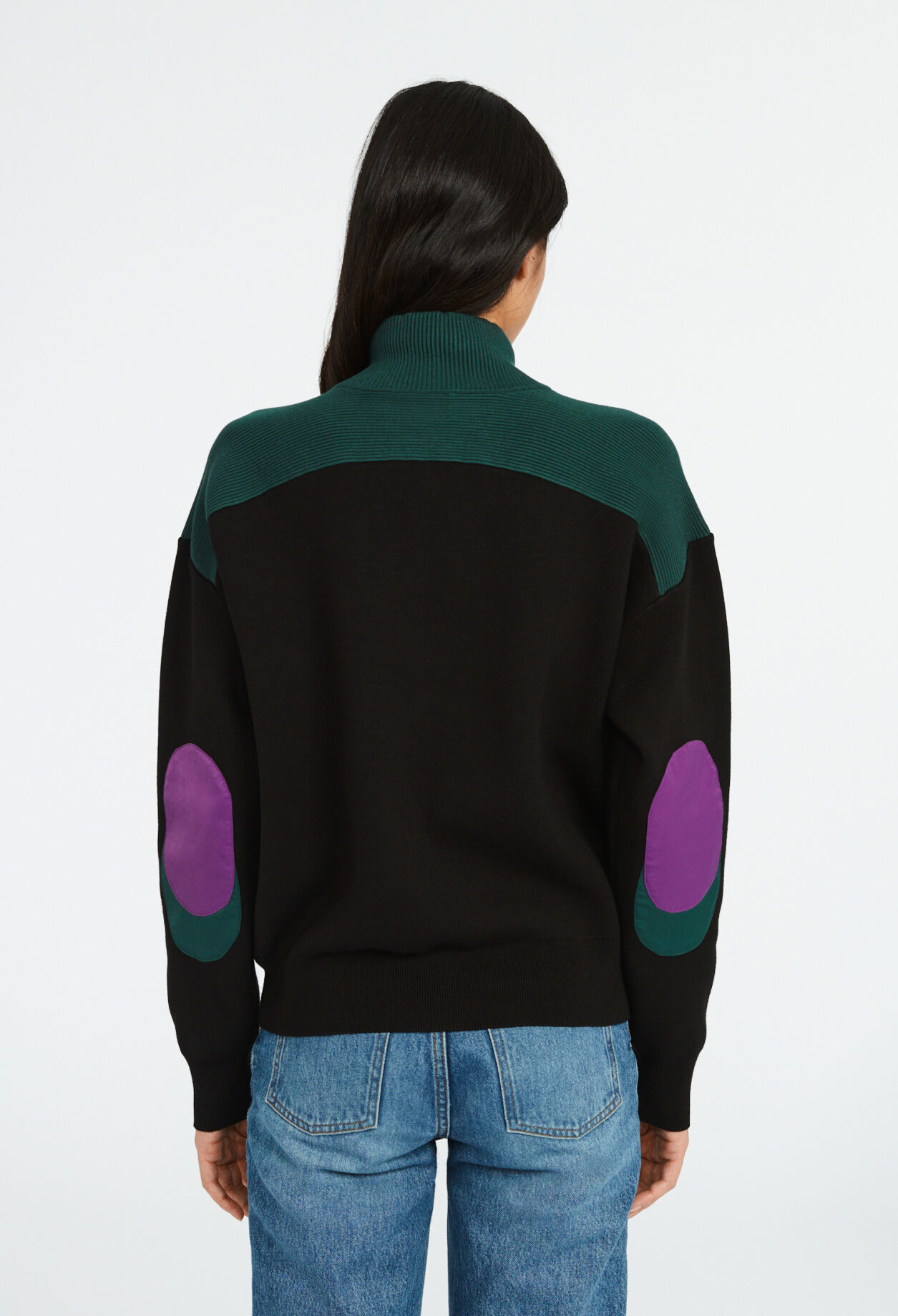 Sweatshirt à col montant boutonné