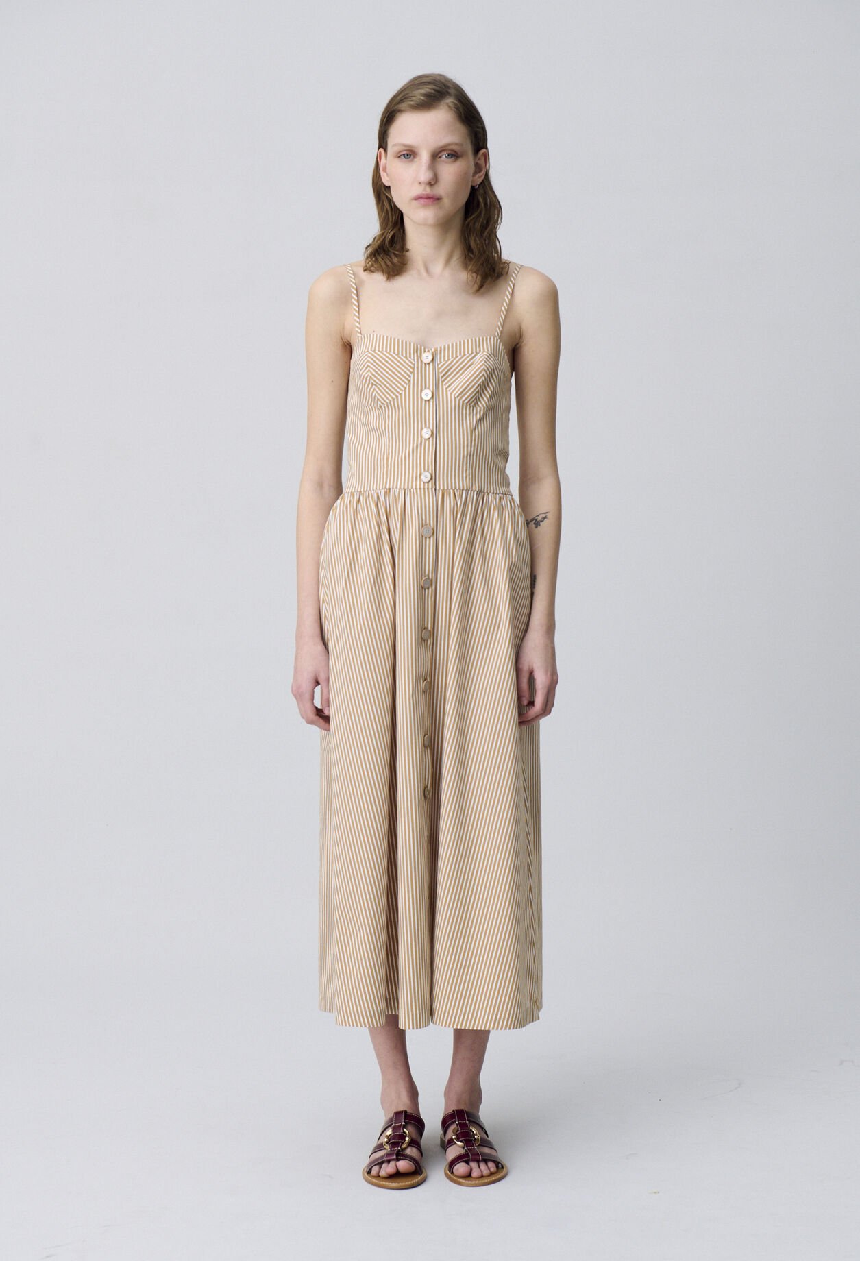 Robe longue rayée