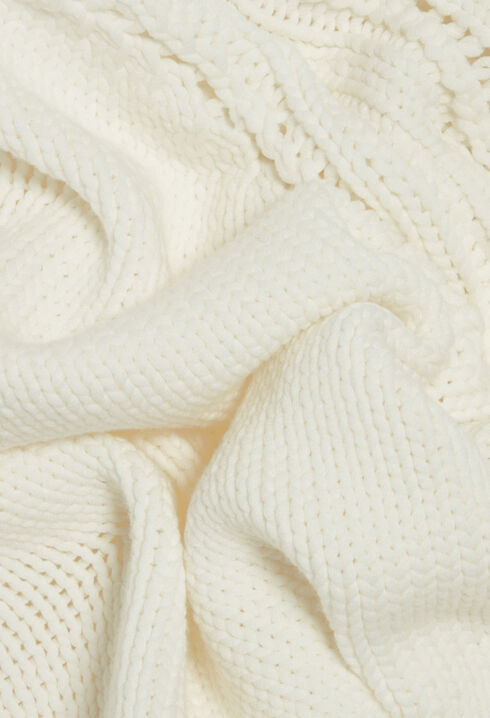 Robe courte asymétrique maille écrue