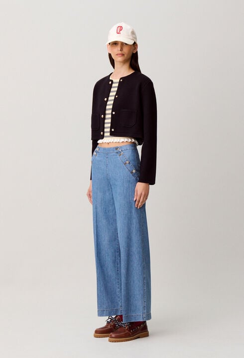 Jean &agrave; pont denim