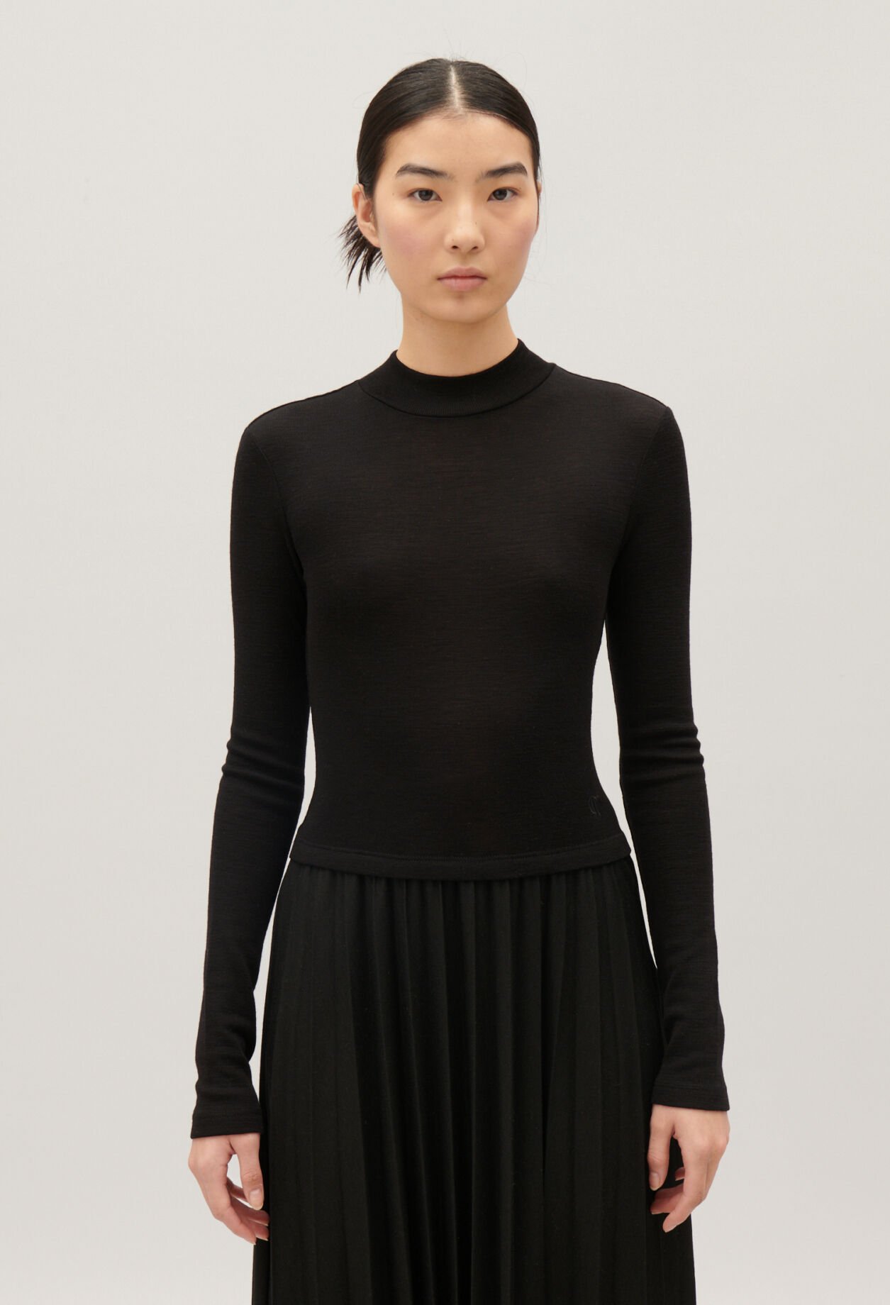 Robe Twist maille plissée noire