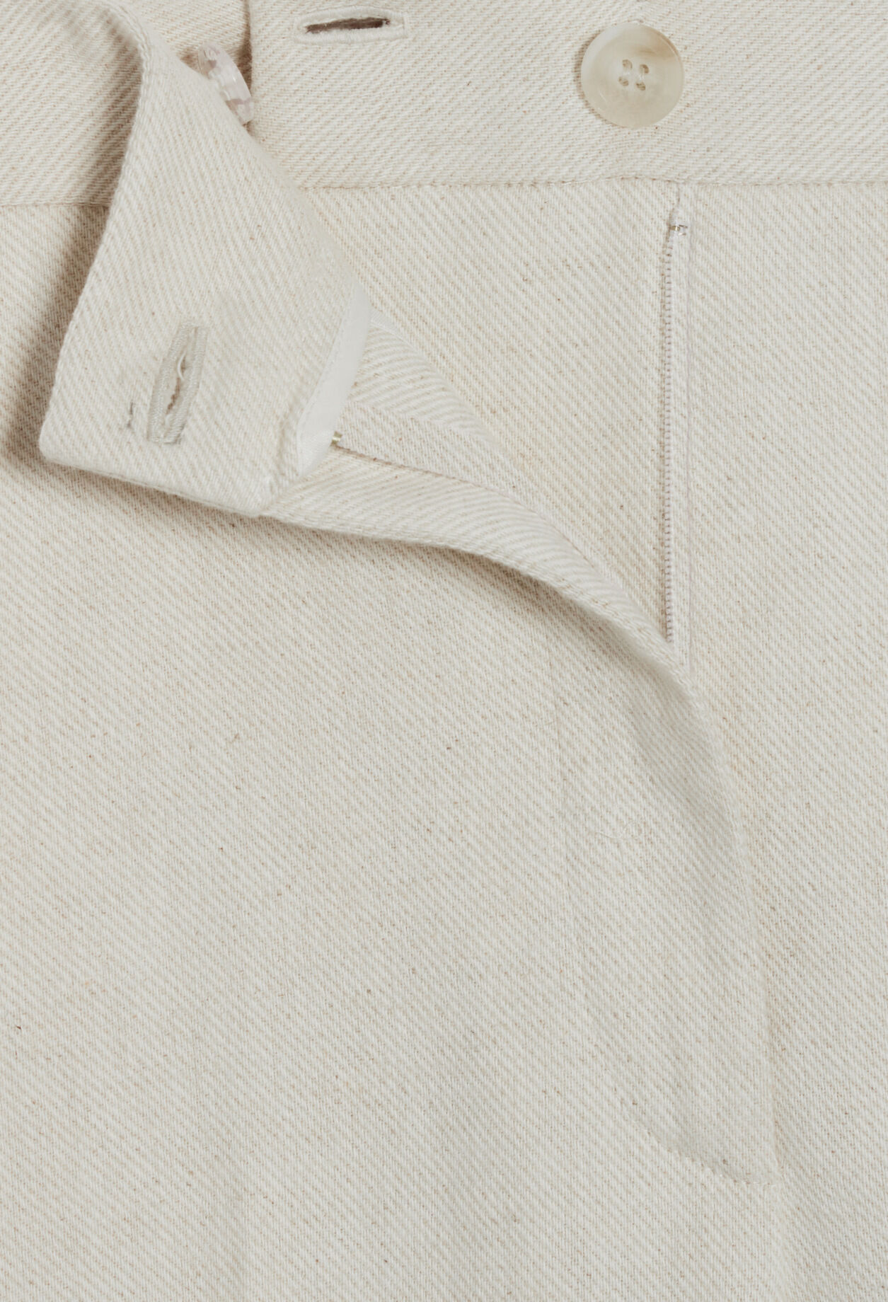 Pantalon beige coton et lin