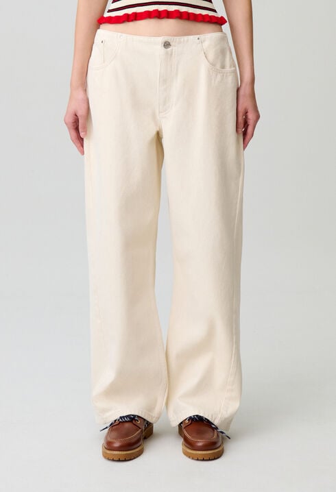 Jean large décontracté denim écru