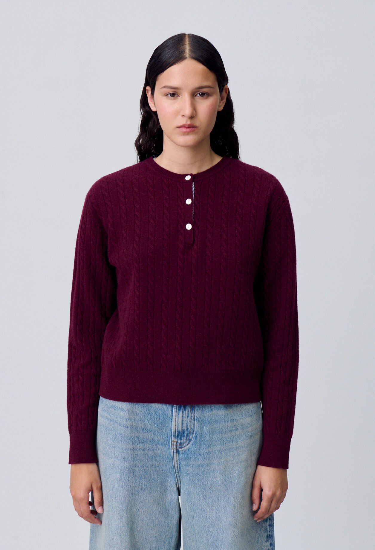 Pull maille col tunisien