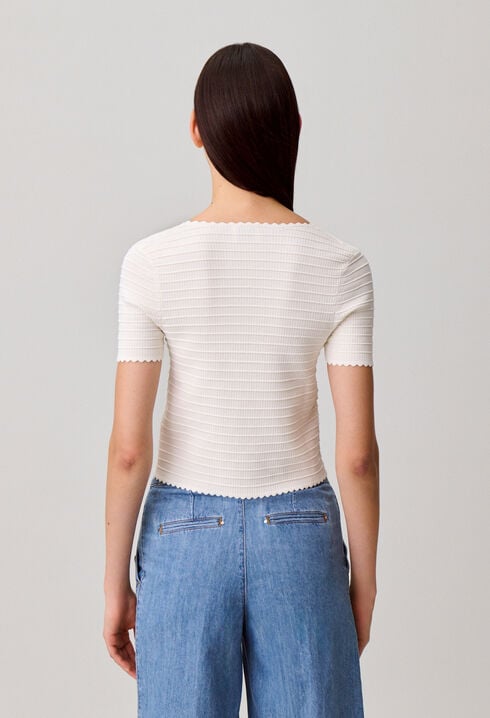 Pull manches courtes ray&eacute;