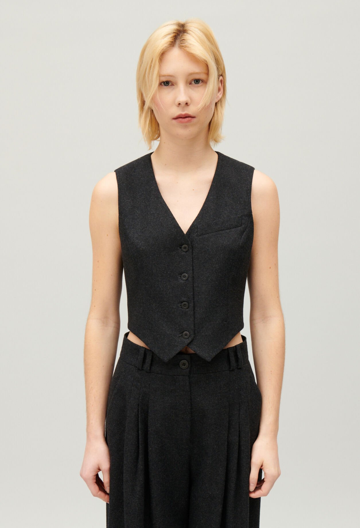 Gilet costume gris chiné