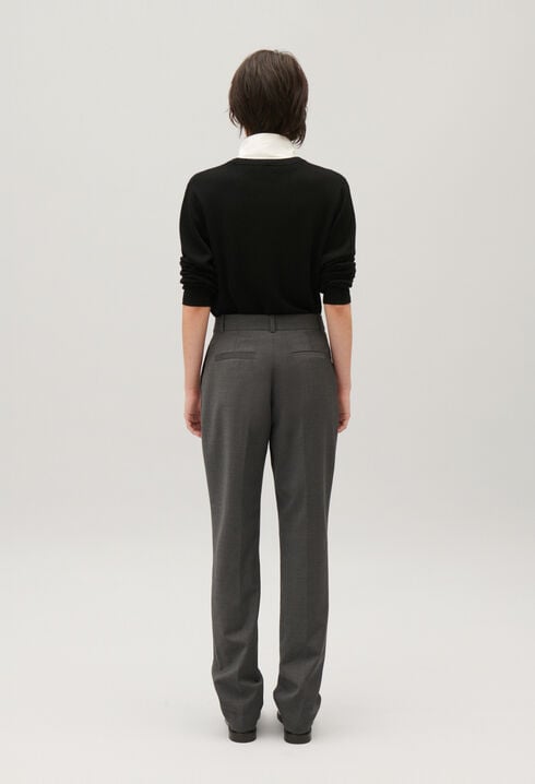 Pantalon tailleur gris chiné