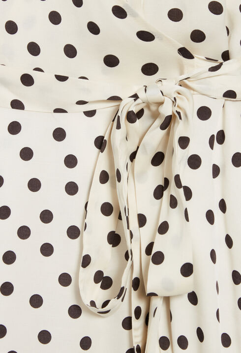 Robe portefeuille imprimé noir et blanc