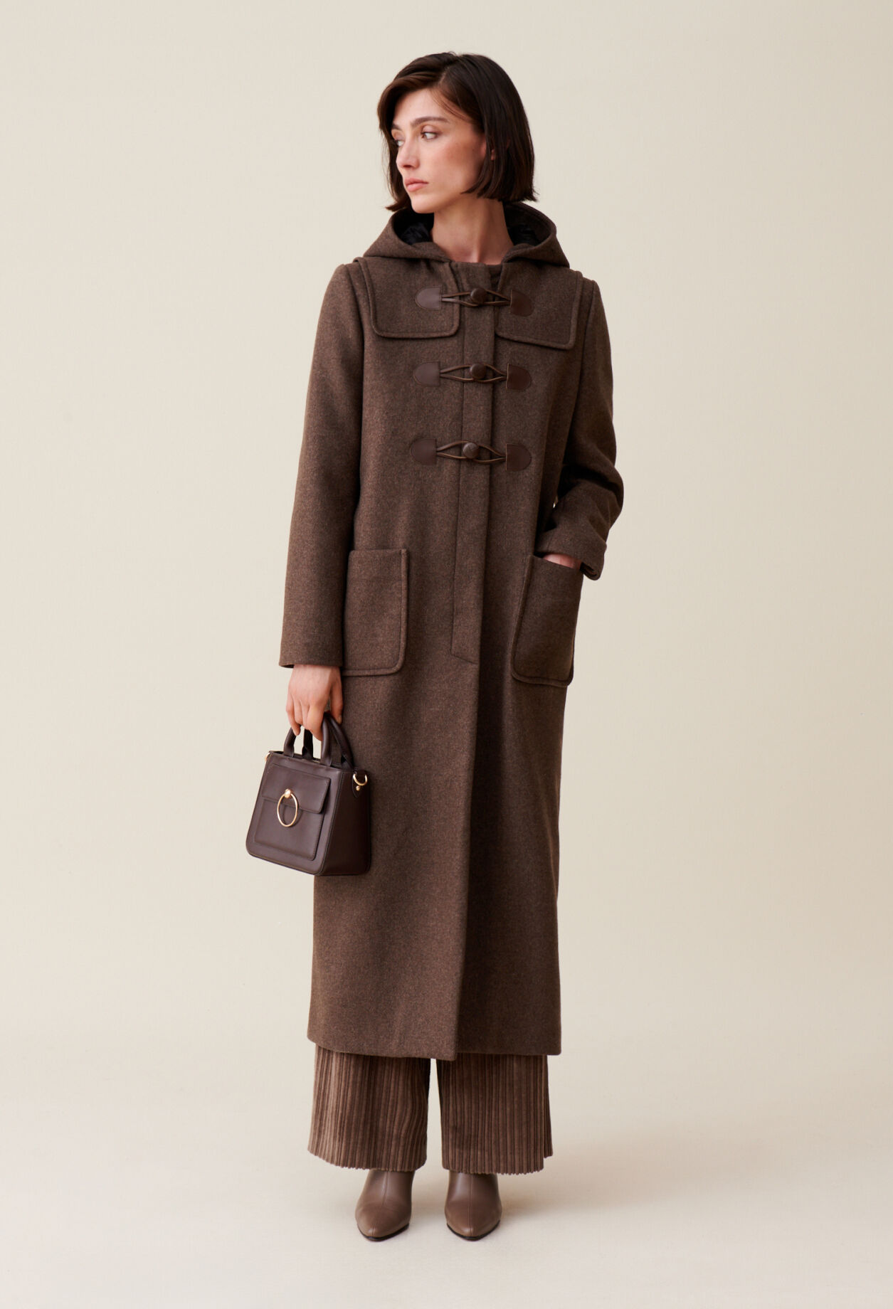 Manteau long marron online