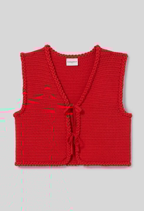 Cardigan en crochet sans manches