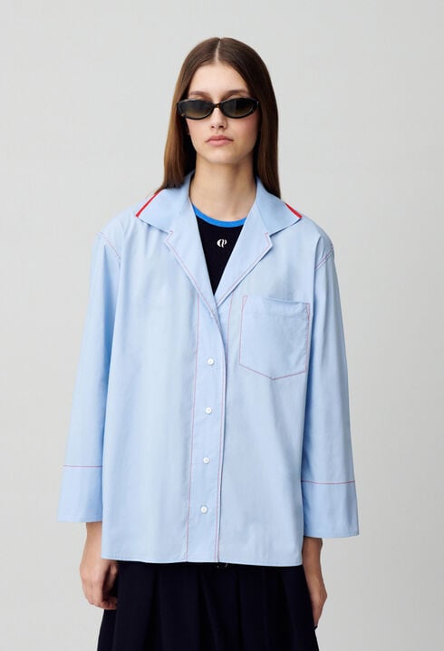 Chemise oversize contrastée