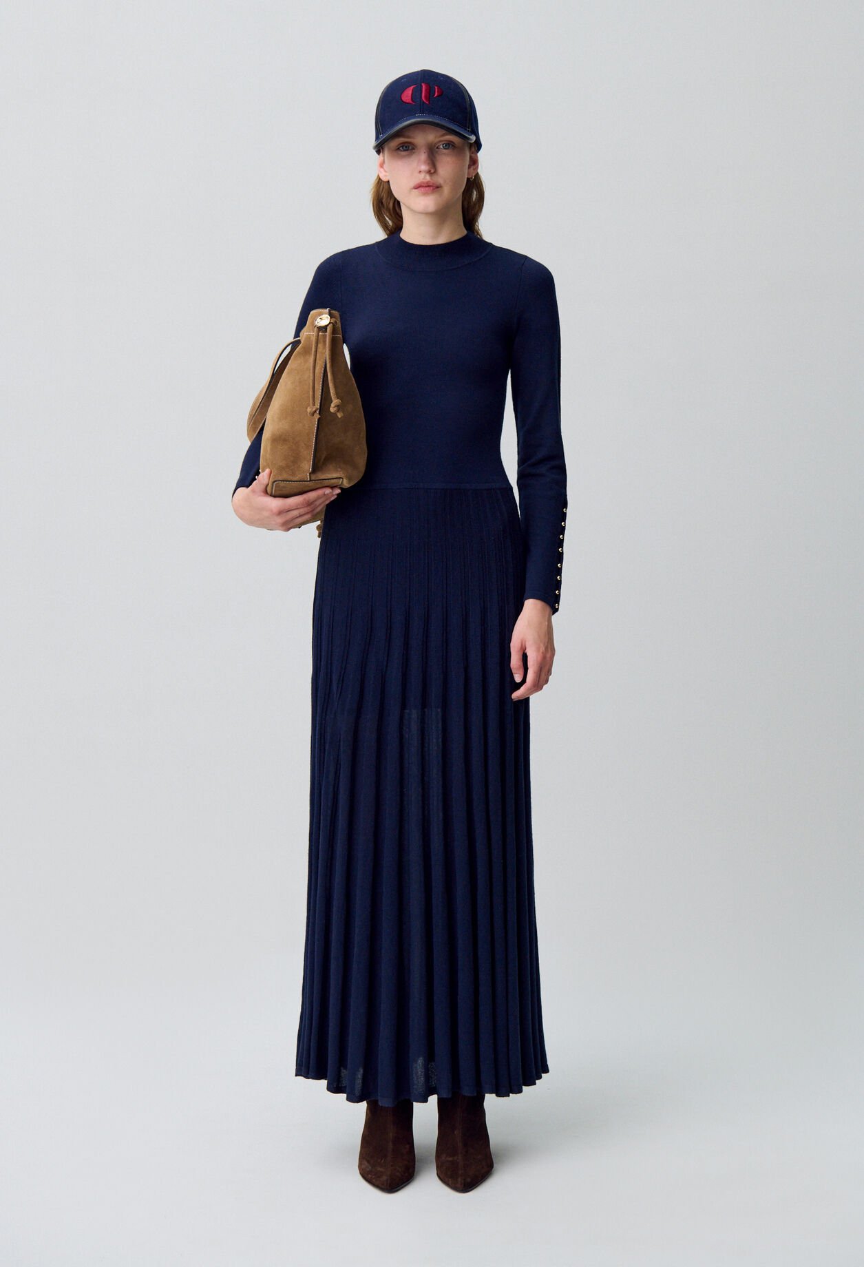 Robe longue maille col