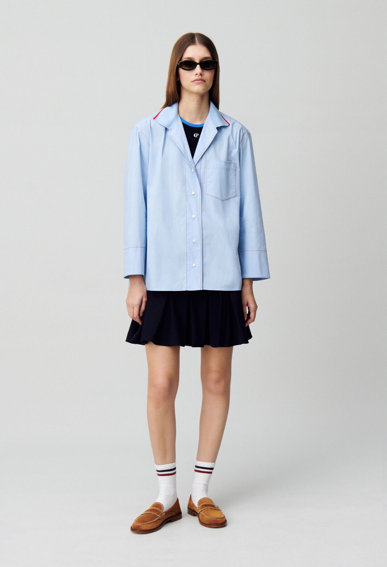 Chemise oversize contrastée