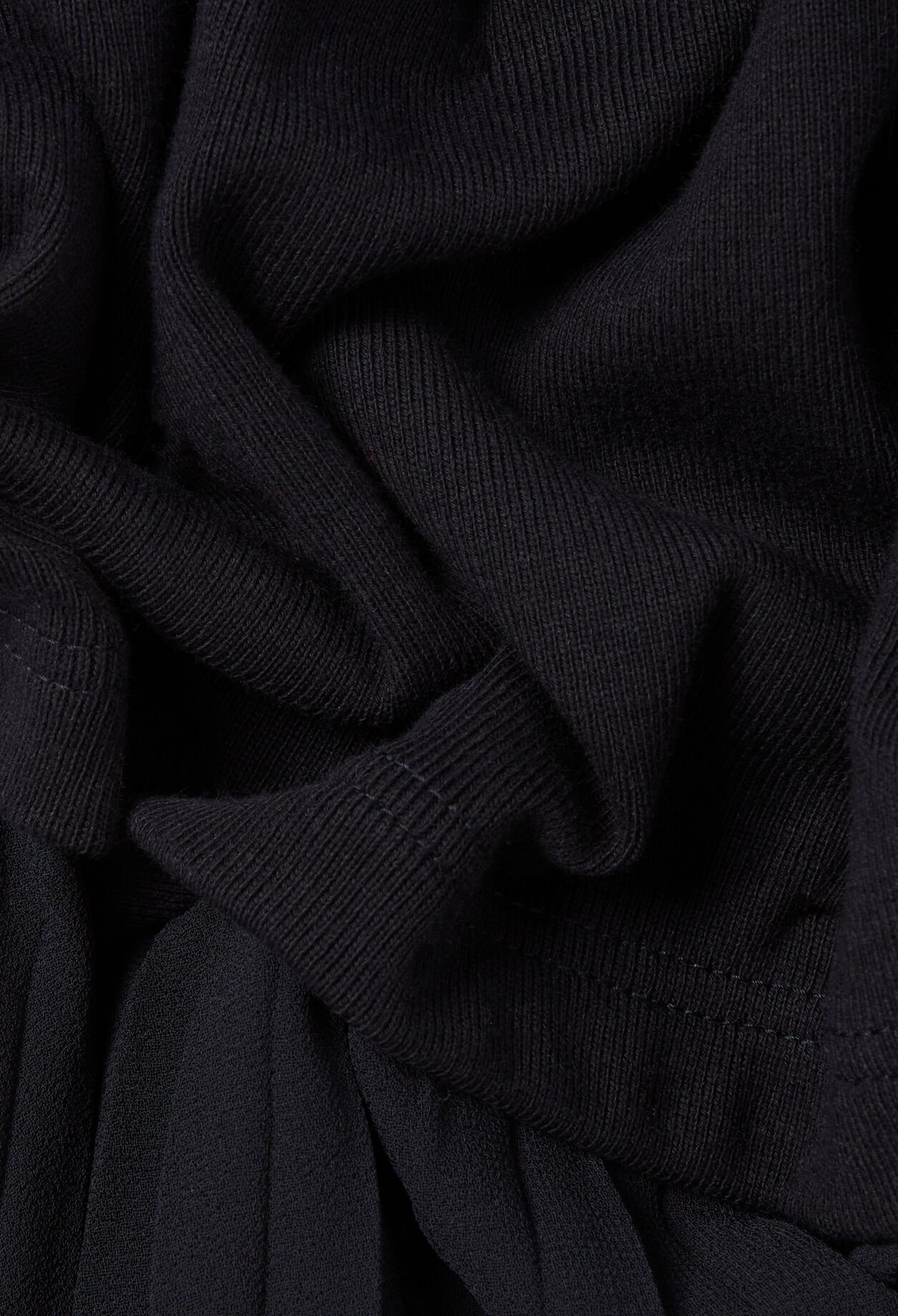 Robe midi bi-matière noire et marine