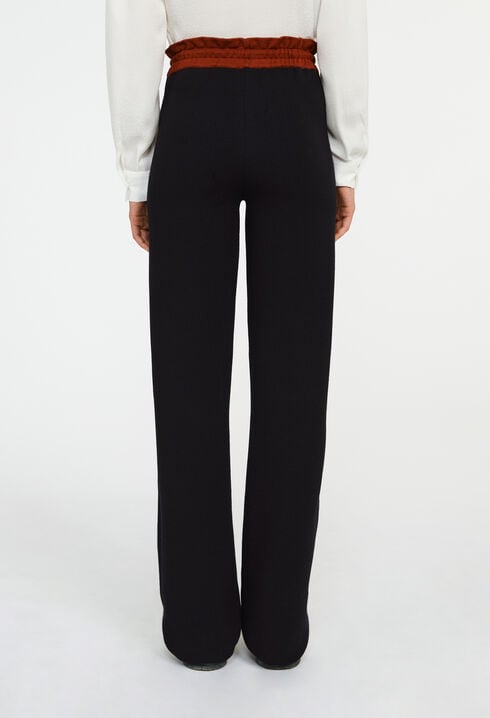 Pantalon bicolore large maille bicolore